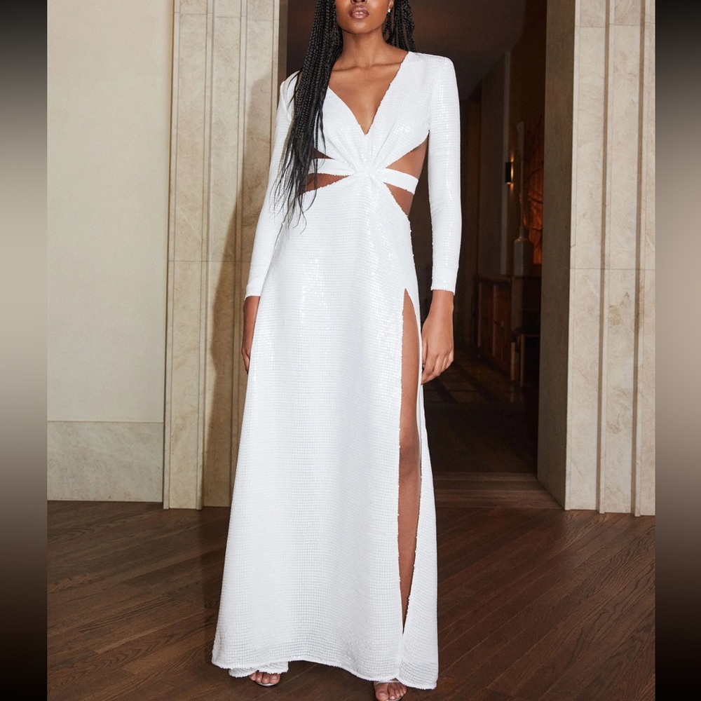 BCBG MAXAZRIA TOPANGA CUTOUT EVENING GOWN